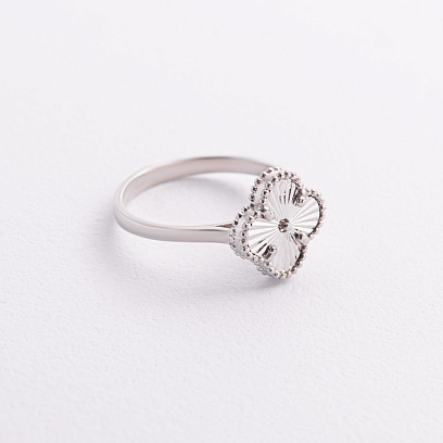 Серебряное кольцо "Клевер" 112834 №2