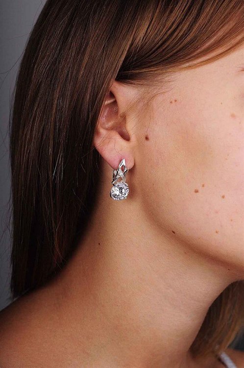 Сережки (фіаніт) 12981 від ювелірного магазину Онікс - 1