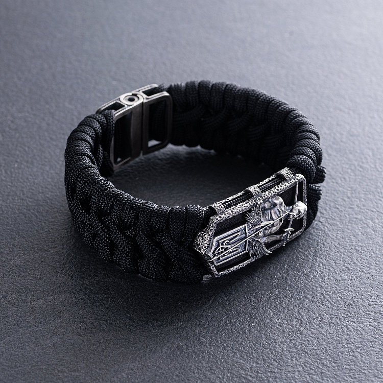 Серебряный браслет "Украинский козак" (эбеновое дерево) 1247 от ювелирного магазина Оникс - 2