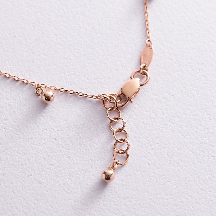 Золотий браслет "Кульки" на ногу б04811 від ювелірного магазину Онікс - 5