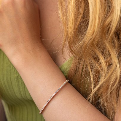 Золотий браслет "Clarice" з доріжкою каменів б05492 №9