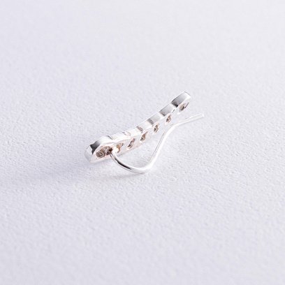 Серебряная моносерьга "Цепочка" 123227 №3