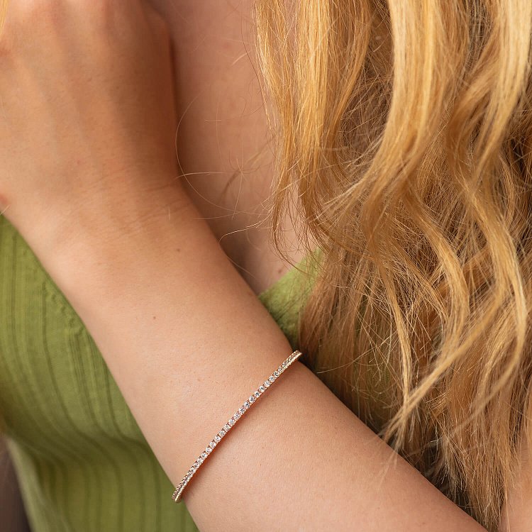 Золотий браслет "Clarice" з доріжкою каменів б05492 від ювелірного магазину Онікс - 8