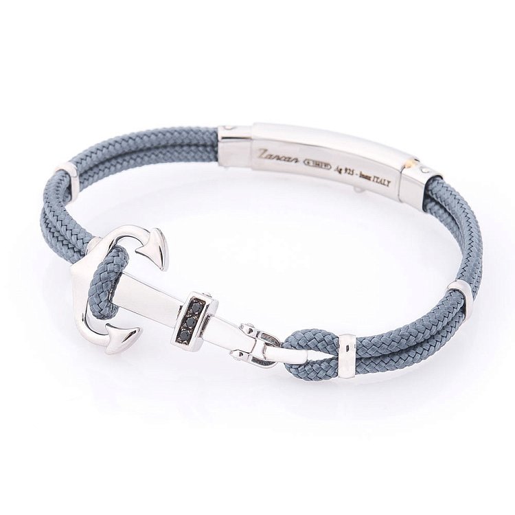 Чоловічий браслет з кевлара зі сріблом "Якір"(ZANCAN) EXB623-AV від ювелірного магазину Онікс