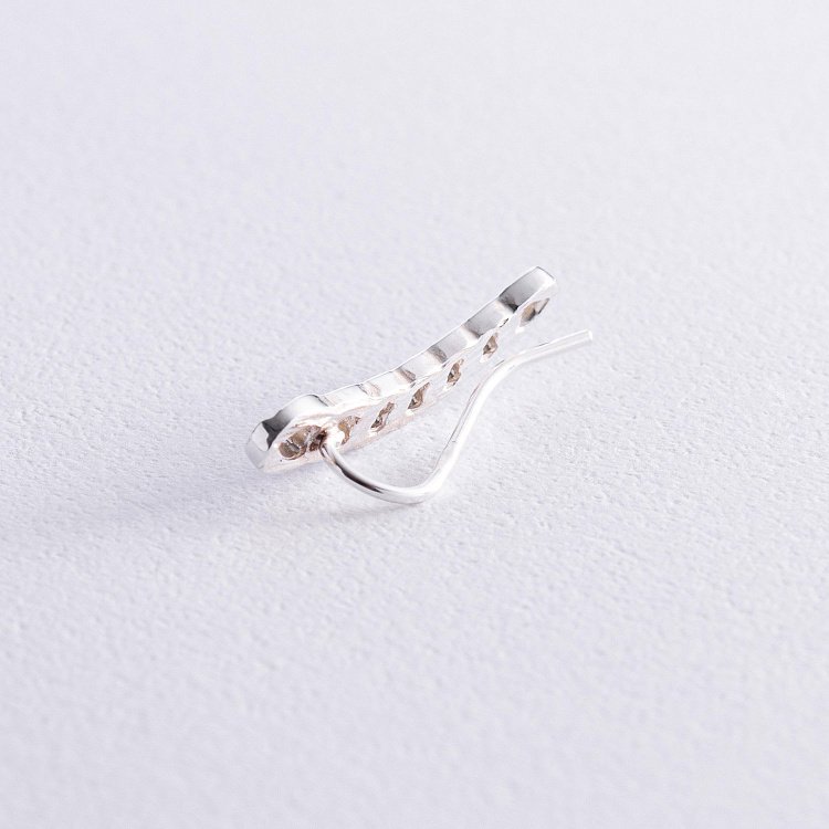 Серебряная моносерьга "Цепочка" 123227 от ювелирного магазина Оникс - 2