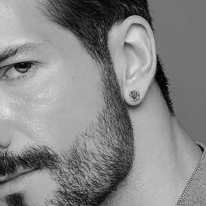 Серебряные серьги - пусеты "Герб України - Тризуб. Слава Україні, Героям Слава" 123288 №3