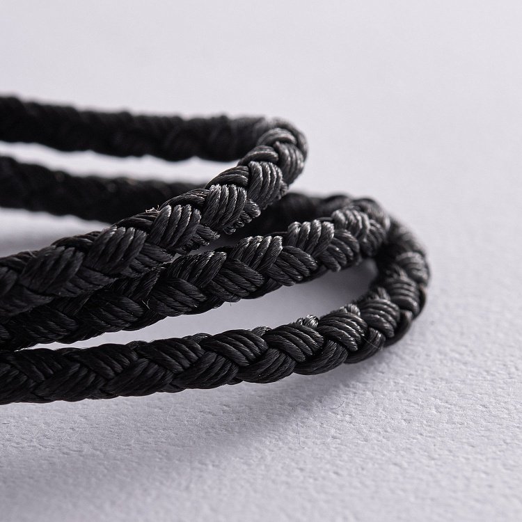 Шелковый шнурок с серебряной застежкой 18716 от ювелирного магазина Оникс - 1