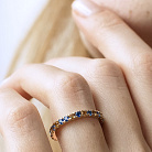 Кольцо с дорожкой голубых и желтых камней (желтое золото) 815ж от ювелирного магазина Оникс - 8