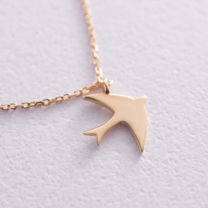 Колье "Ласточка" в желтом золоте кол01613 №4