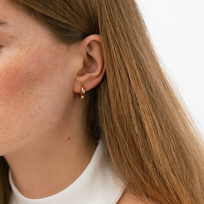 Сережки - кільця в червоному золоті с08086 №2