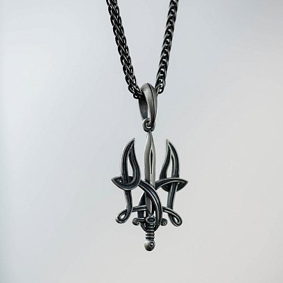 Кулон "Герб Украины - Тризуб" в серебре 7107 №4