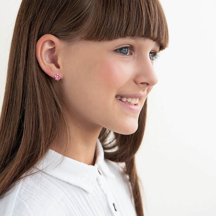 Дитячі золоті сережки "Квіточка" с03217 від ювелірного магазину Онікс - 1