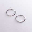 Срібні сережки - кільця з різнокольоровими фіанітами 123304 от ювелирного магазина Оникс - 2