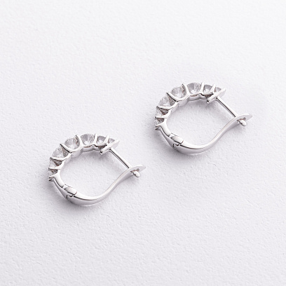 Сережки в білому золоті (діаманти) сб0587mi №2