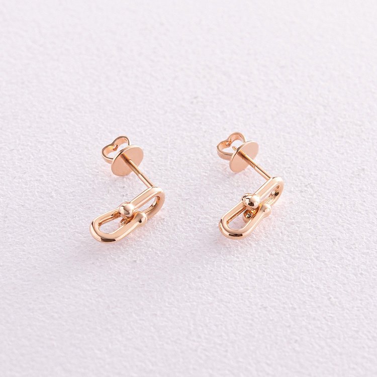 Золотые серьги - пусеты "Фантазия" с08087 от ювелирного магазина Оникс