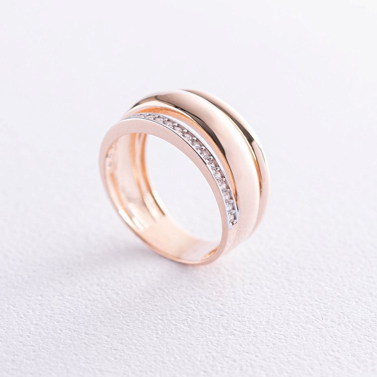 Золотое кольцо с фианитами к06572 от ювелирного магазина Оникс - 2