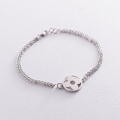 Браслет "Конюшина" в білому золоті б04650