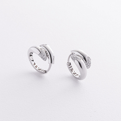 Серьги "Rosemarie" в белом золоте (фианиты) с09422 №3