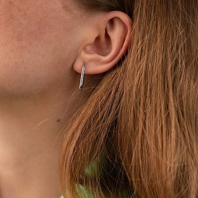 Сережки "Kirsten" у білому золоті с08924 №4