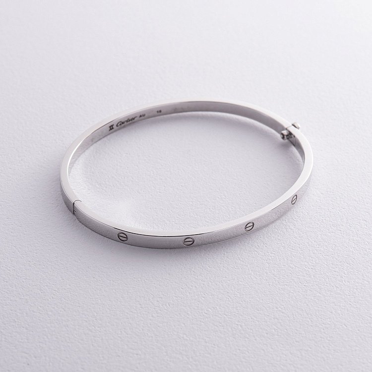 Жесткий браслет "Love" в белом золоте б05295 - 4 Жесткий браслет "Love" в белом золоте б05295 от ювелирного магазина Оникс - 4