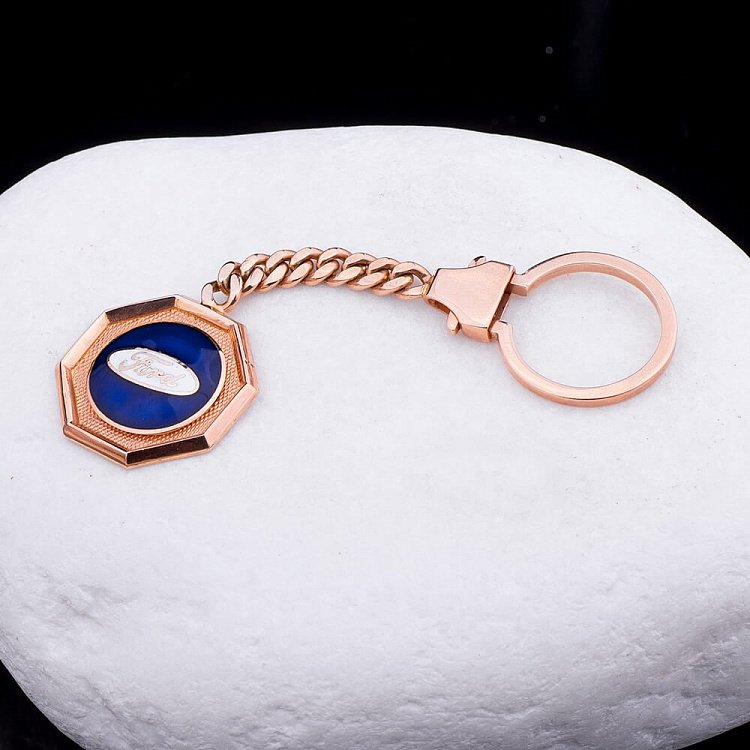 Золотой брелок "Ford-Форд" (эмаль) бр00001ф - 1 Золотой брелок "Ford-Форд" (эмаль) бр00001ф от ювелирного магазина Оникс - 1