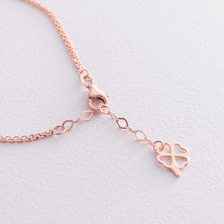 Браслет "Конюшина" в червоному золоті (малахіт) б04827 від ювелірного магазину Онікс - 4