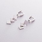 Серебряные ромбовидные серьги 122239 от ювелирного магазина Оникс