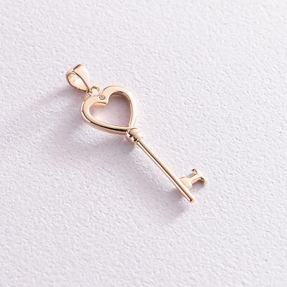 Подвеска "Ключик" в желтом золоте п03656