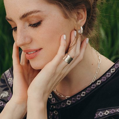 Срібні сережки - кільця 123220 №9