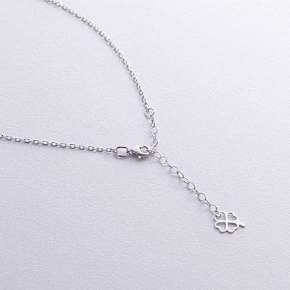 Золоте кольє "Конюшина" з малахітом кол02168 №5