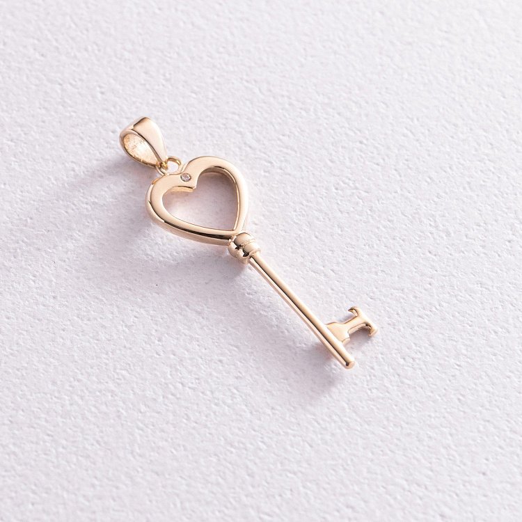 Подвеска "Ключик" в желтом золоте п03656 от ювелирного магазина Оникс