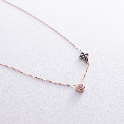 Золотое колье с крестиком (фианиты) кол02112 №4