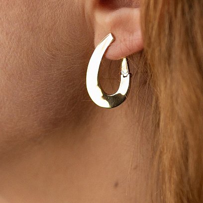 Серьги "Капельки" в желтом золоте с08524 №3