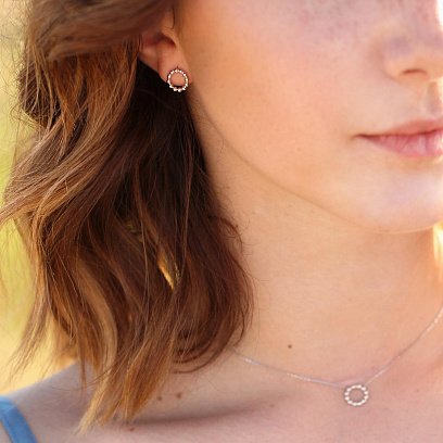 Серьги-пусеты "Гармония" в белом золоте с06903 №5