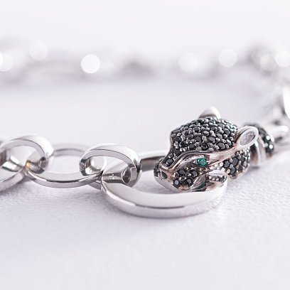 Золотий браслет "Пантери" (фіаніти)  б02540 №2