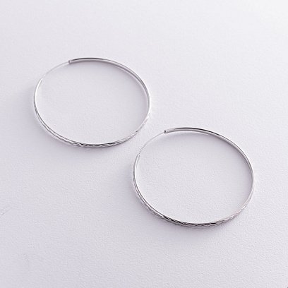 Сережки - кільця в сріблі (5.9 см) 122952 №3