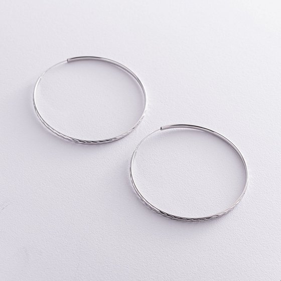 Сережки - кільця в сріблі (5.9 см) 122952 №3