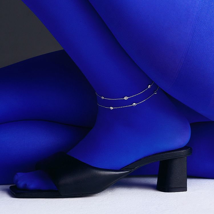 Срібний браслет з фіанітами на ногу 905-01592 від ювелірного магазину Онікс - 1