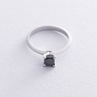 Помолвочное кольцо с черным бриллиантом (белое золото) 236371122 от ювелирного магазина Оникс - 4
