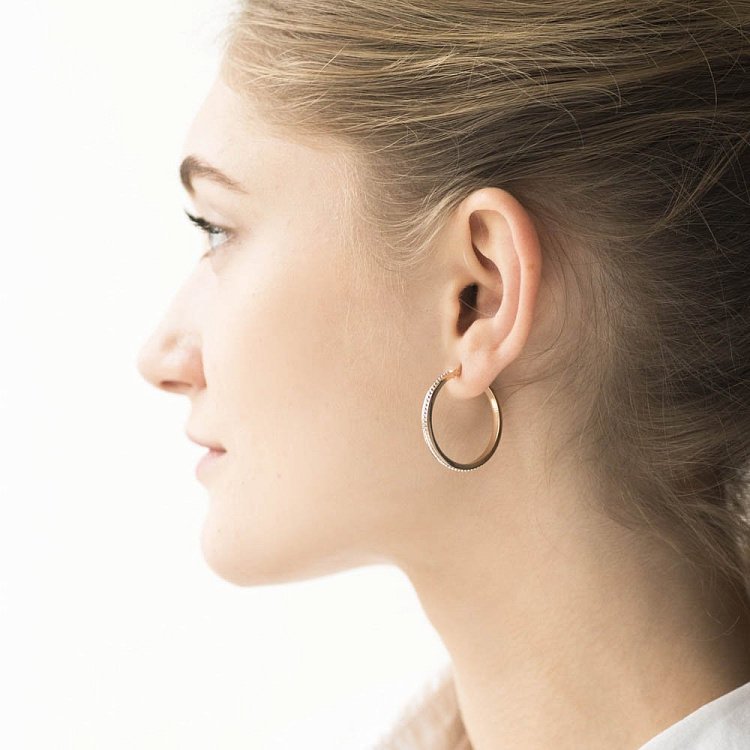 Золоті сережки-кільця с05878 від ювелірного магазину Онікс - 3