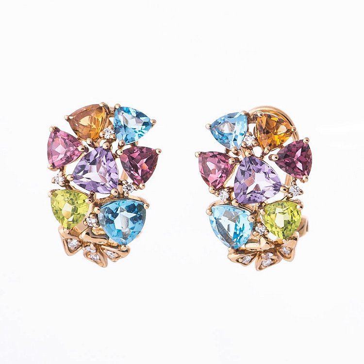 Ексклюзивні золоті сережки з камінням e27720c від ювелірного магазину Онікс