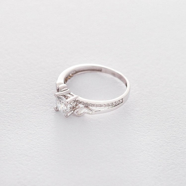 Золотое помолвочное кольцо (фианиты) к05203 от ювелирного магазина Оникс - 3