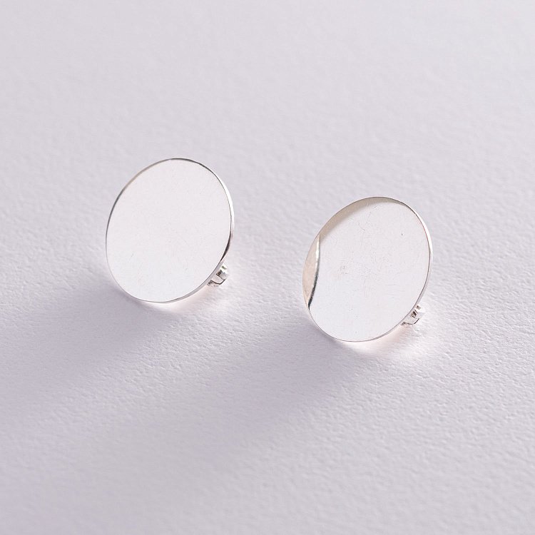 Серебряные серьги "Зеркальные" 122931 от ювелирного магазина Оникс - 8