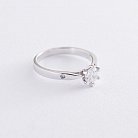 Помолвочное кольцо в белом золоте (фианит) к06507 от ювелирного магазина Оникс - 2