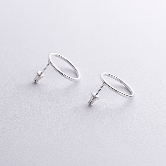 Серьги - пусеты Большой круговорот в серебре 1.9 см 122547 №4