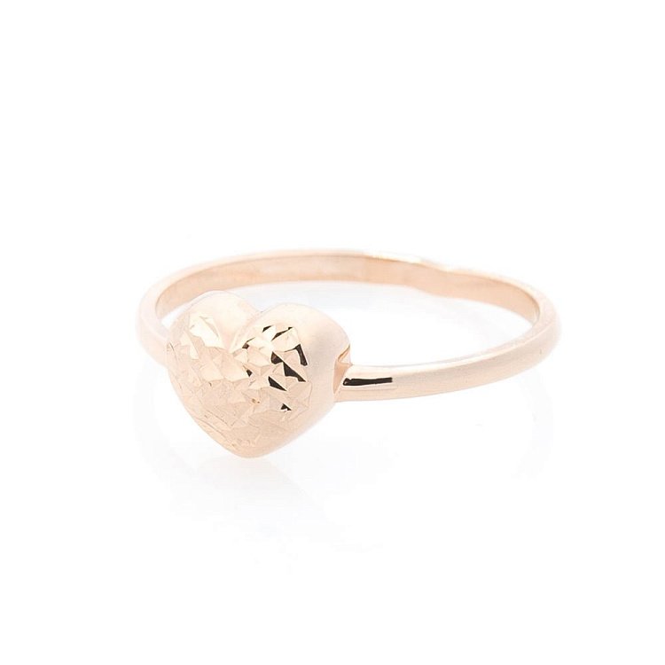 Золотое кольцо "Сердечко" к05538 от ювелирного магазина Оникс - 1