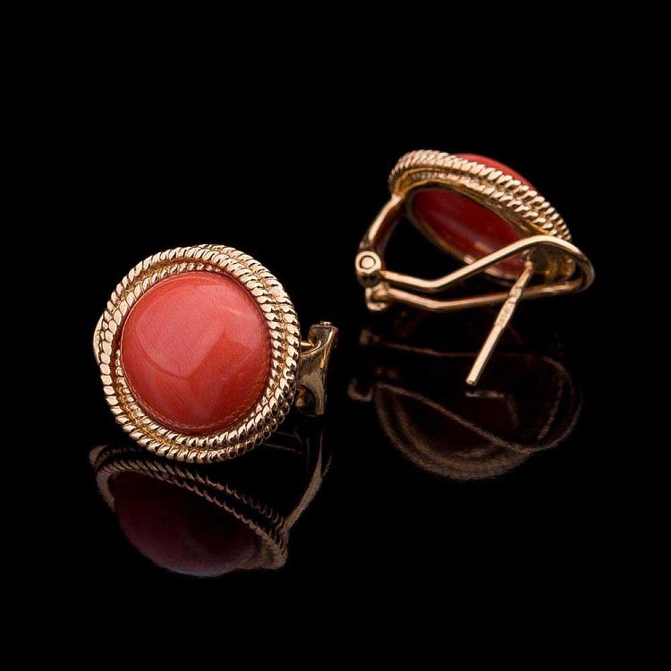 Золоті сережки з коралами c1880178 від ювелірного магазину Онікс - 1