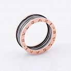 Золотое кольцо с оксидированием к05223 от ювелирного магазина Оникс