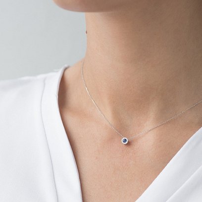 Золотое колье с сапфиром и бриллиантами колб0012ca №2