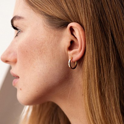 Сережки - кільця в жовтому золоті с08769 №2